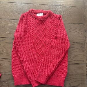 Old Navy Cable Knit Crew Neck Sweater Red 100% Cotton Size Small (6/7)